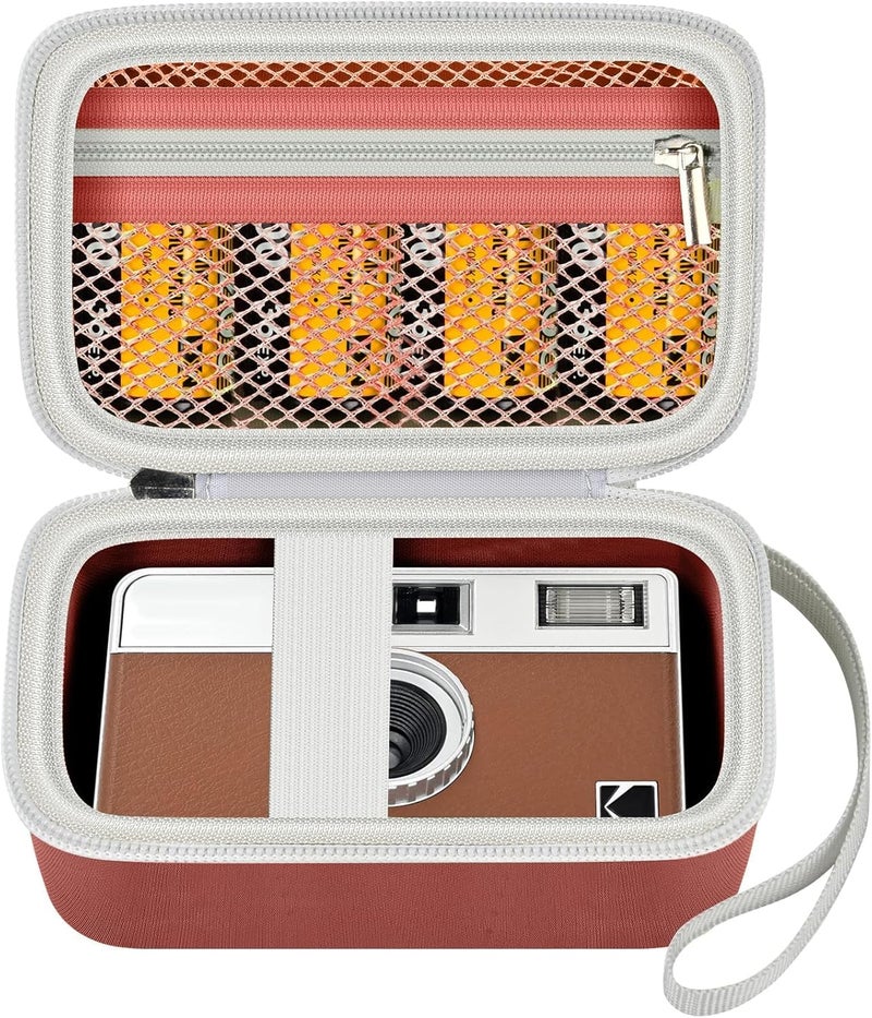 Grapsa Digital Camera Case Compatible with KODAK EKTAR H35 H35N Half Frame Film Camera, Storage Holder Organizer for Kodak Ultra F9 M35 M38 Paper Shoot kamera, 35mm Film Rolls (Box Only)- Brown - Image 1